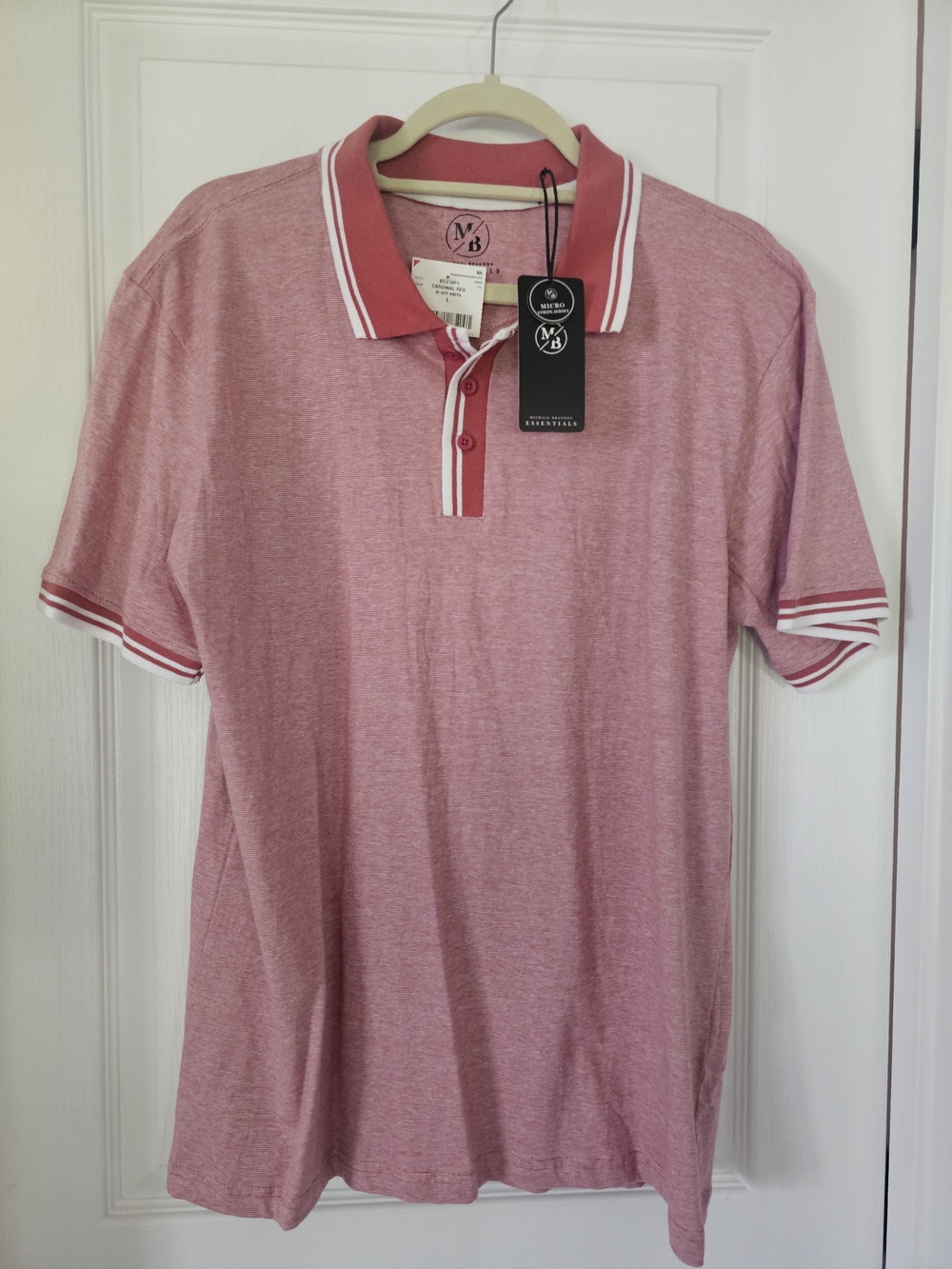 NWT - Michael Brandon Men's  Striped-Trim Shirt